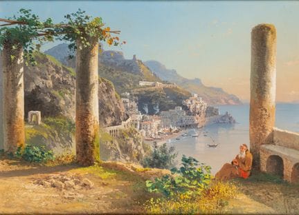 Guglielmo Giusti (Naples, 1824 - 1916 ?)  - Vue d'