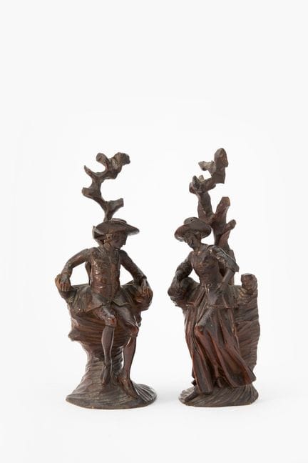 Dos figuras de madera tallada. Véneto, siglo XVIII