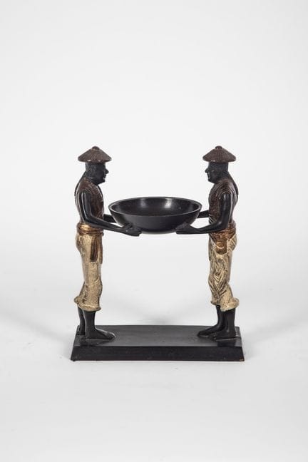 Orientalist group in patinated and polychrome meta