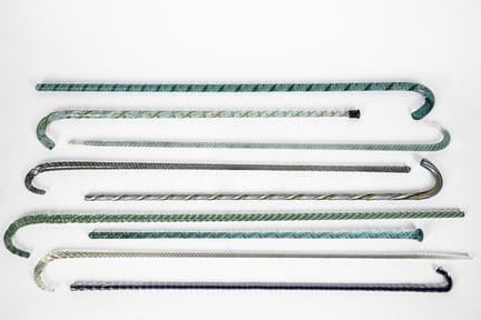 Conjunto de nueve bastones decorativos de cristal 