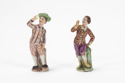 Dos figuras de porcelana policromada. Probablement