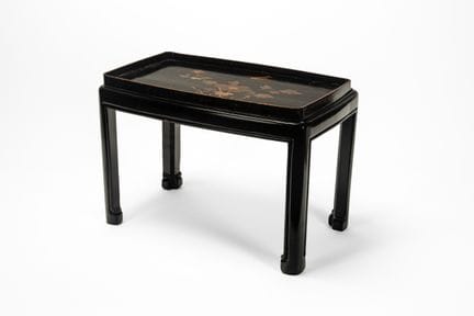 Lacquered wooden tray table. Made in the East, lat