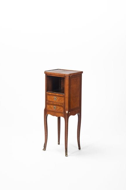 Veneered and threaded bedside table, 19th century

