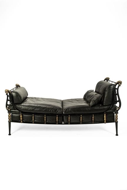 Directoire-Empire style daybed, padded and upholst