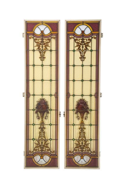 Gianina Turin. Pair of leaded glass windows decora