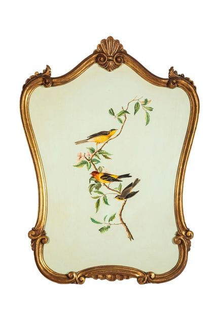 Four carved and gilded wooden frames with a wavy s