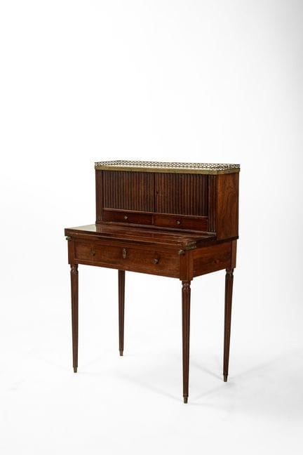 Writing desk with roller stand and marble top, 19t