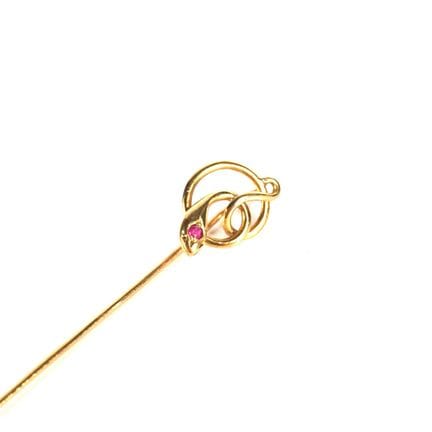 Hutnadel „Schlange“ aus 18 Karat Gelbgold (750/00)