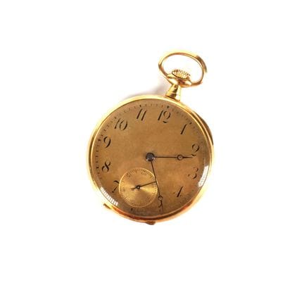 Taschenuhr aus 18 Karat Gelbgold (750/00), Eulenpu