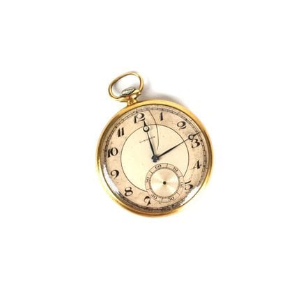 LONGINES: Taschenuhr in 18K Gelbgold (750/oo), run