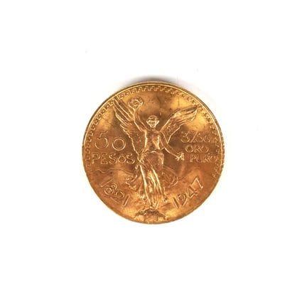 1 x 50 Pesos or, 1947, Poids brut : 41.6 g environ