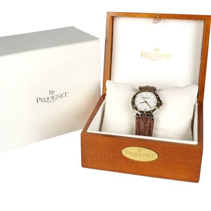 PEQUIGNET: Men’s wristwatch, 34 mm round stainless
