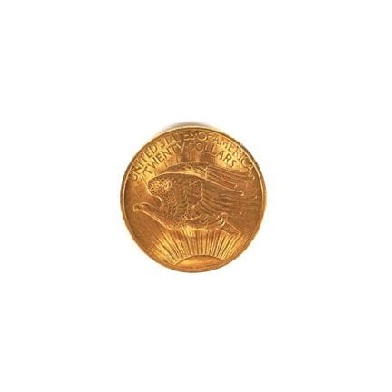 1 x 20 Dollars US or, 1908, Poids brut : 33.5 g en