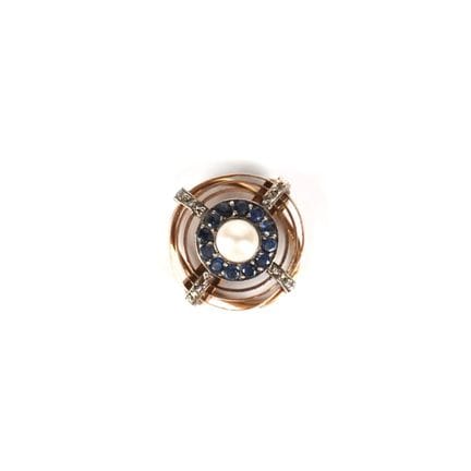 Runder Kragenknopf aus 18 Karat Gelbgold (750/oo),