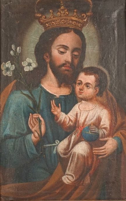 École de Cuzco du 19ème siècle, "Jésus bénissant",