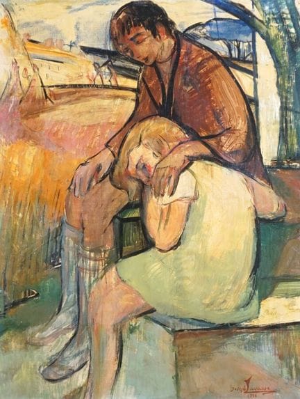 Joseph LACASSE (1894-1975), "Couple" 1936, acryliq