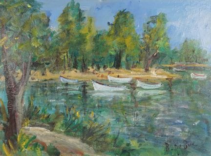 Roland DUBUC (1924-1998), "Terrasse du Père Gougon