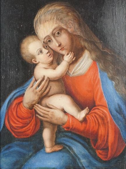 École italienne du 18ème siècle, "Vierge à l'enfan