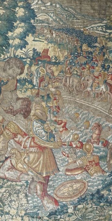 BRUXELLES : Panneau de tapisserie détouré en laine