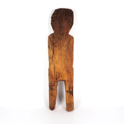Mannequin funéraire en bois brut, des bras miniatu