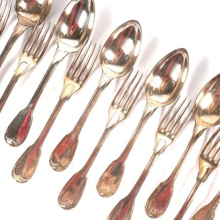 Partie de ménagère en argent, poinçon 2ème coq 1er