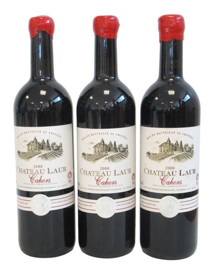 3 bottles of CH. LAUR Cahors 2000
Condition: barel