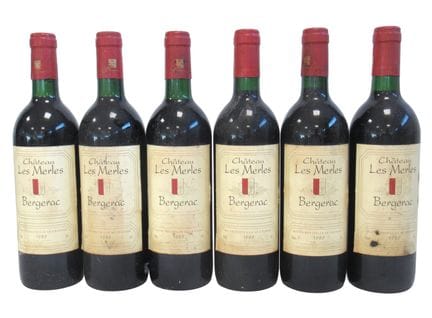 6 bottles of BERGERAC, Château Les Merles 1989
Som