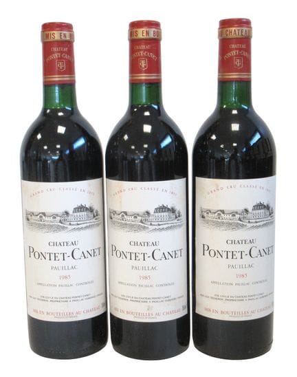 3 bottles of CH. PONTET CANET Pauillac GCC 1985
Sl