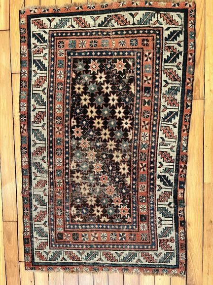 Alfombra de Chirvan (urdimbre, trama y pelo de lan