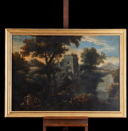 Attribué à Cajetan Roos (1690-1770)
Voyageurs et l