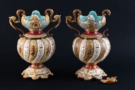 WILHELM SCHILLER AND SON
Pair of baluster-shaped v