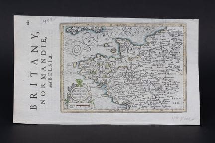 Mapa de Bretaña: pequeño mapa de 18,5 x 13,5 cm ex