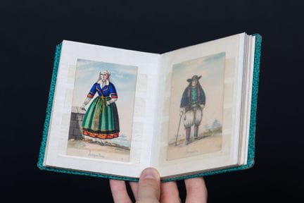 Modernes Album im Format in-12 mit grünem Kunstled