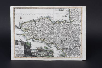 Mapa de Bretaña, de 30 x 22,5 cm, titulado: «Mapa 