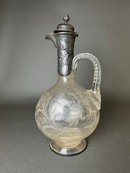 ACQUAIA O CARAFFA in cristallo, montatura in argen