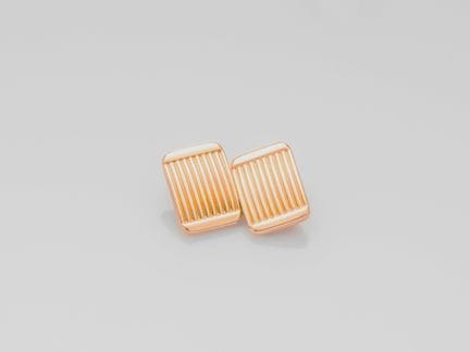 750°/°° (18K) yellow gold cufflinks, double-rectan