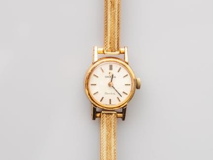 OMEGA, women's wristwatch with a gold-plated case,