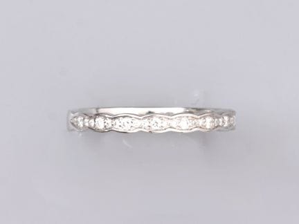 Diamond wedding band in 750°/°°(18K) white gold, s