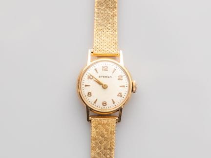 Women's wristwatch in 750°/°° (18K) yellow gold, r