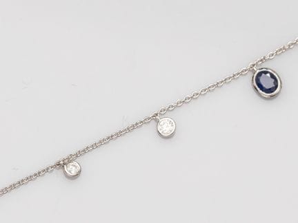 Tassel bracelet in 750°/°°(18K) white gold, set wi