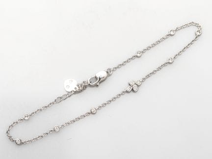 750°/°° (18K) white gold clover bracelet with a ja