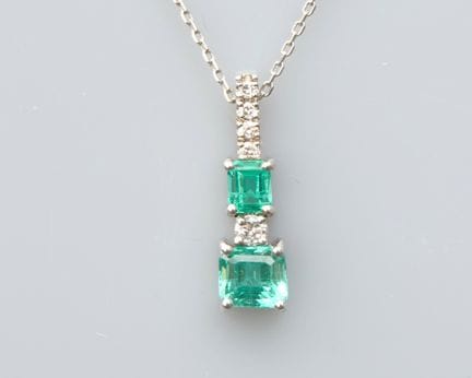750°/°°(18K) white gold forçat chain and 750°/°°(1