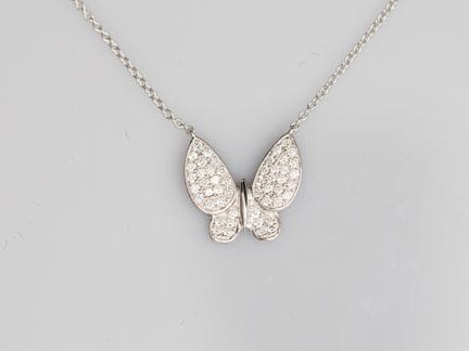 Butterfly necklace in 750°/°°(18K) white gold, for