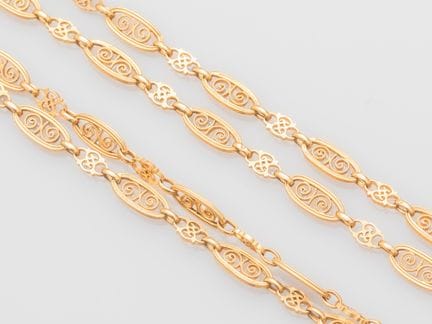 750°/°° (18K) yellow gold long necklace with finel