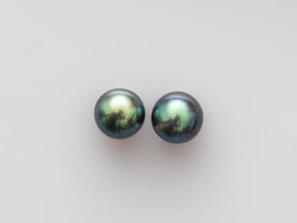 Pair of 750°/°° (18K) yellow gold earrings, each s