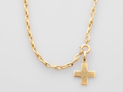 750°/°° (18K) yellow gold chain with a braided lin