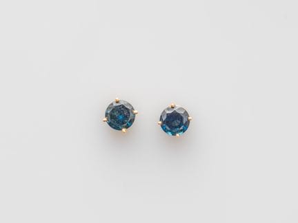 Pair of 750°/°° (18K) yellow gold earrings, each s