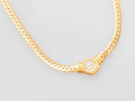 750°/°° (18K) yellow gold choker with English link