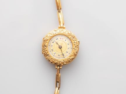 Women's wristwatch in 750°/°° (18K) yellow gold, b