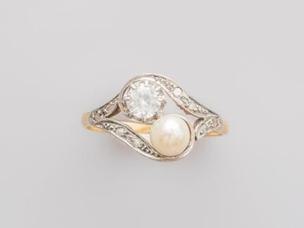 "You and Me" ring in 750°/°° (18K) two-tone gold, 